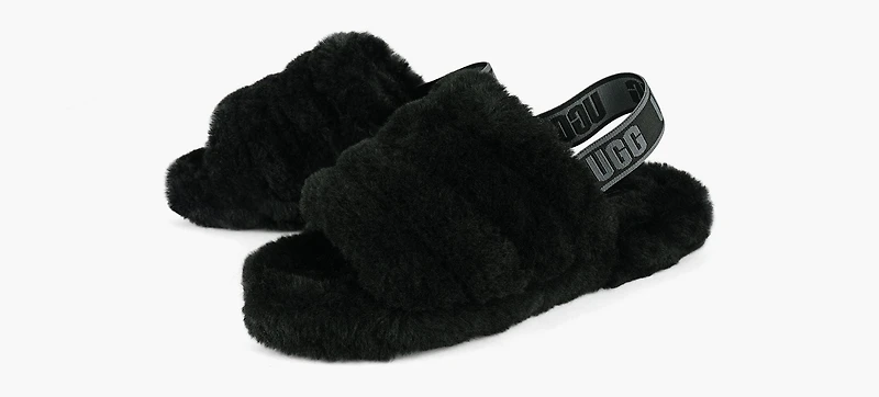 UGG | SANDALE FLUFF YEAH | NOIR | GRAND ENFANT FILLE