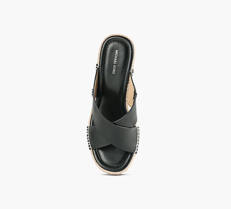 MICHAEL KORS | SANDALE COMPENSÉE KENZIE NOIR FEMMES