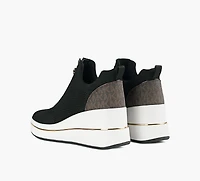 MICHAEL KORS | BASKET COMPENSÉE TRICOT EXTENSIBLE ET FERMETURE ÉCLAIR EMMY NOIR FEMMES