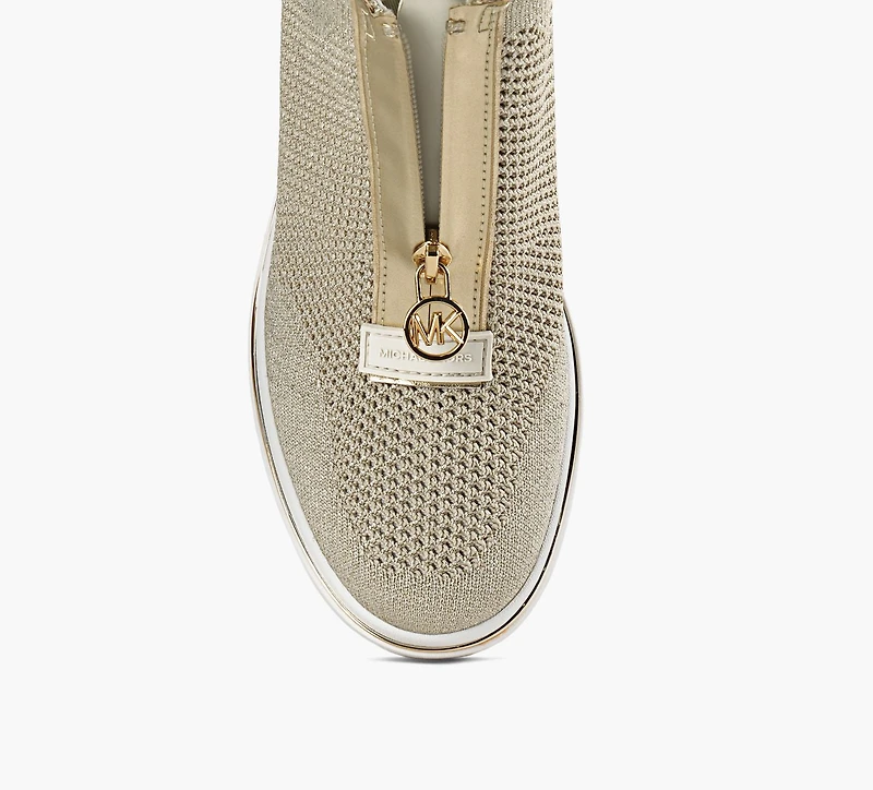 MICHAEL KORS | BASKET COMPENSÉE TRICOT EXTENSIBLE ET FERMETURE ÉCLAIR EMMY OR FEMMES