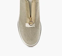 MICHAEL KORS | BASKET COMPENSÉE TRICOT EXTENSIBLE ET FERMETURE ÉCLAIR EMMY OR FEMMES