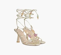 STUART WEITZMAN | SANDALE MAJORCA À LANIÈRES NOUER OR FEMMES