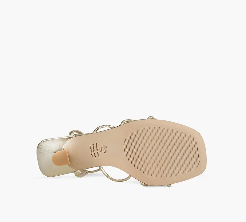STUART WEITZMAN | SANDALE MAJORCA À LANIÈRES NOUER OR FEMMES