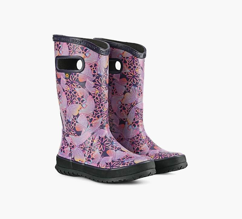 BOGS | BOTTE DE PLUIE PAPILLON SOLAIRE VIOLET GRAND ENFANT FILLE