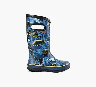BOGS | BOTTE DE PLUIE POISSON BLEU GRAND ENFANT GARCON