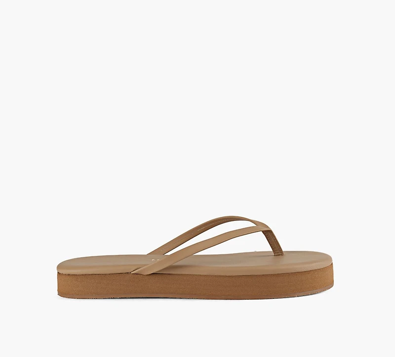 TKEES | TONG À PLATEFORME LILY BEIGE FEMMES