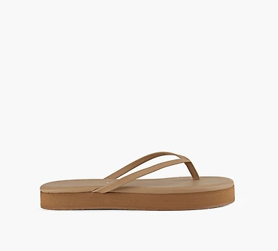TKEES | TONG À PLATEFORME LILY BEIGE FEMMES
