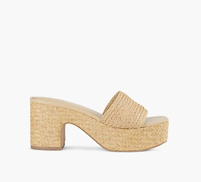VINCE | SANDALE CLARITA RAFFIA BEIGE FEMMES