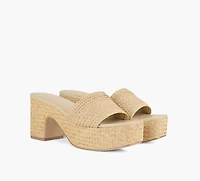 VINCE | SANDALE CLARITA RAFFIA BEIGE FEMMES