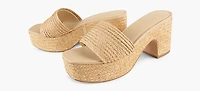 VINCE | SANDALE CLARITA RAFFIA BEIGE FEMMES