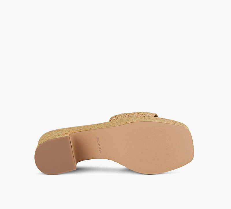 VINCE | SANDALE CLARITA RAFFIA BEIGE FEMMES