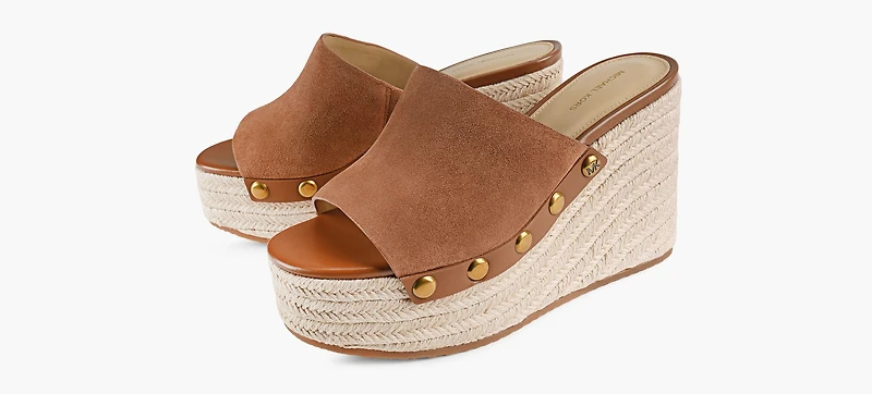 MICHAEL KORS | SANDALE COMPENSÉE MAYES TAN FEMMES