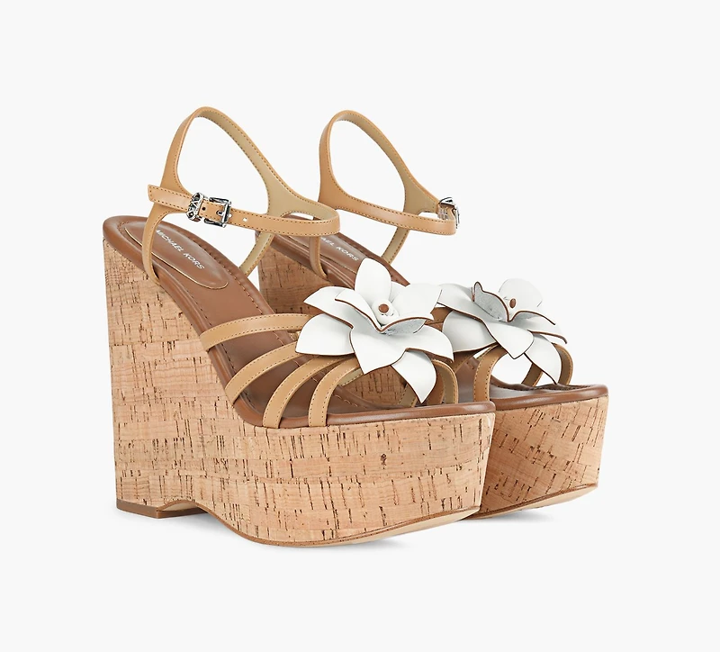 MICHAEL KORS | SANDALE COMPENSÉE JACIE TAN FEMMES