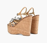 MICHAEL KORS | SANDALE COMPENSÉE JACIE TAN FEMMES