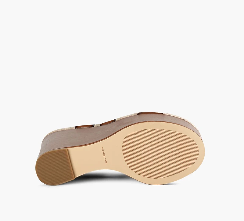 MICHAEL KORS | SANDALE COMPENSÉE RAVEN TAN FEMMES