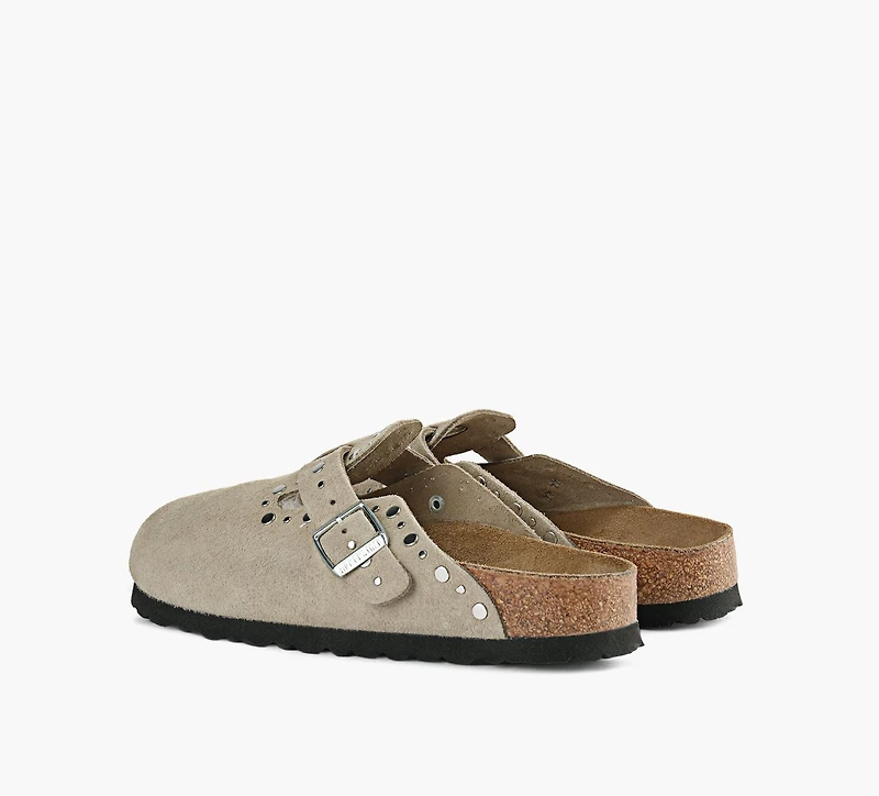 BIRKENSTOCK | BOSTON À RIVETS TAUPE FEMMES