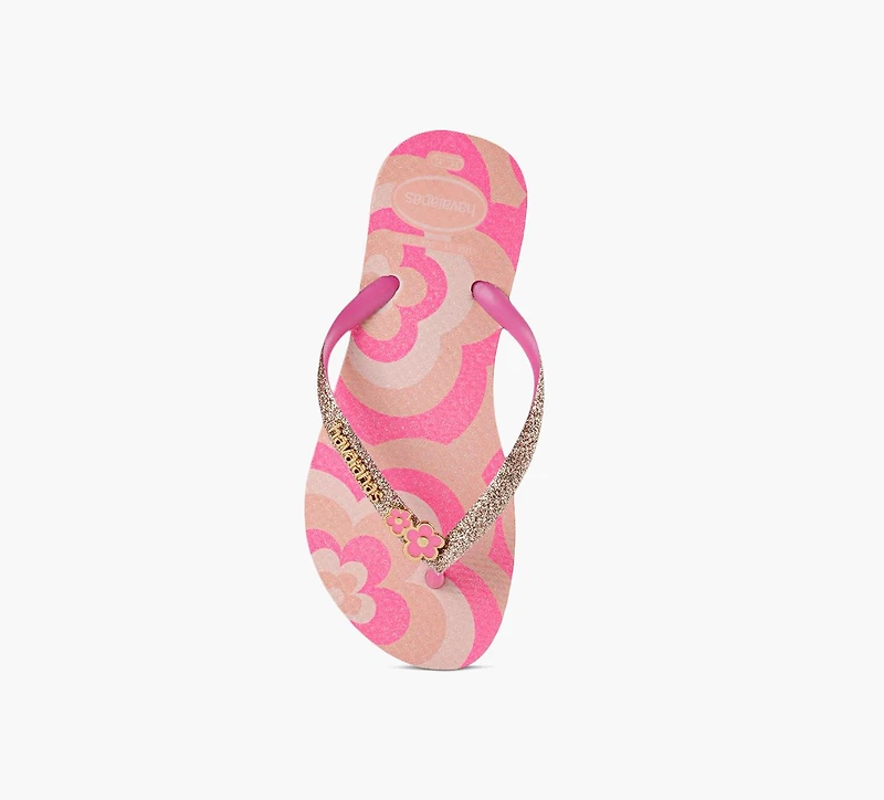 HAVAIANAS | TONG FINE PAILLETTES ENFANTS ROSE PALE GRAND ENFANT FILLE