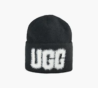 UGG | TUQUE FUZZY À LOGO | NOIR | UNISEXE
