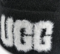UGG | TUQUE FUZZY À LOGO | NOIR | UNISEXE