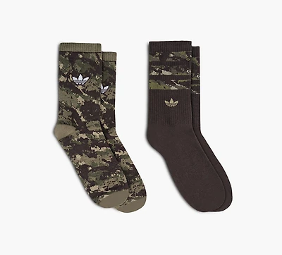 ADIDAS | CHAUSSETTES MI-MOLLET CAMO 2 PAIRES VERT UNISEXE