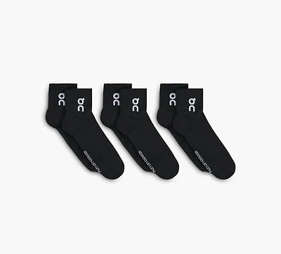 ON | CHAUSSETTES MI-HAUTES  À LOGO (3 PAIRES) NOIR UNISEXE