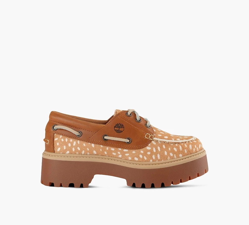 TIMBERLAND | CHAUSSURE BATEAU STONE STREET IMPRIMÉ CERF TAN FEMMES