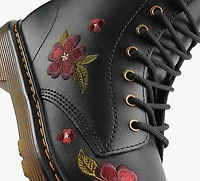 DR. MARTENS | BOTTE 1460 AUTUMN BRODERIE FLORALE NOIR GRAND ENFANT FILLE