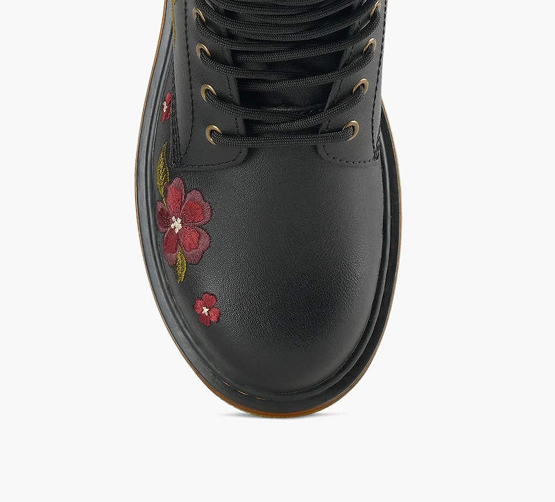 DR. MARTENS | BOTTE 1460 AUTUMN BRODERIE FLORALE NOIR GRAND ENFANT FILLE