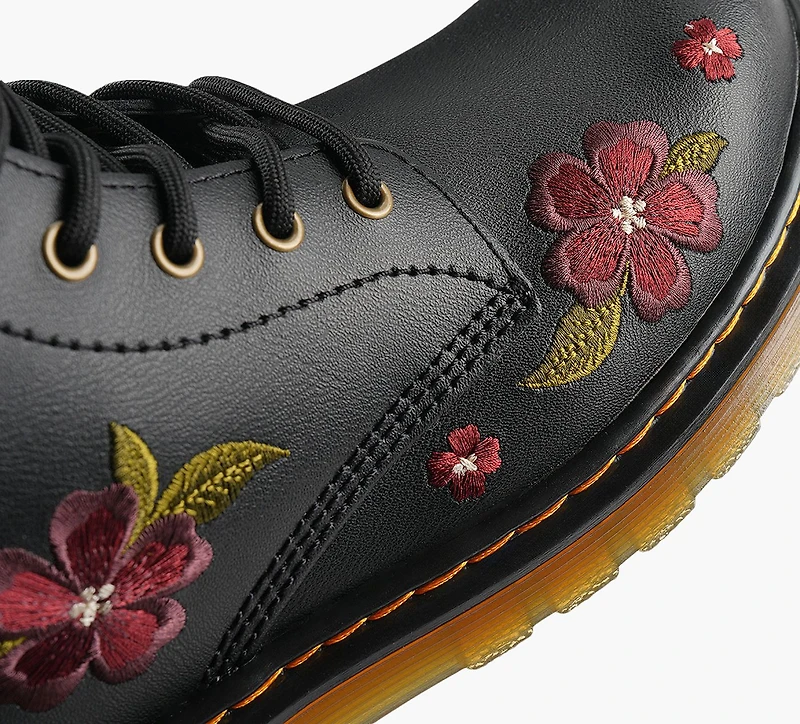 DR. MARTENS | BOTTE 1460 AUTUMN BRODERIE FLORALE NOIR GRAND ENFANT FILLE