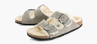 BIRKENSTOCK | ARIZONA EN PEAU RETOURNÉE GRIS FEMMES