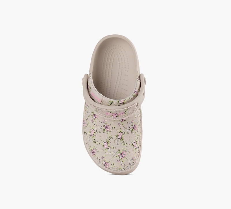 CROCS | SABOTS TOILE IMPRIMÉE | BEIGE | GRAND ENFANT FILLE