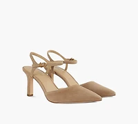 MICHAEL KORS | ESCARPIN MI-HAUT AMARA BEIGE FEMMES