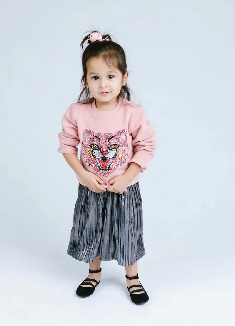 Silver skirt midi
