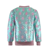 Hot Pink Star Flip Sequin Bomber Jacket