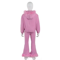 Fringe Purple Feather & Bow 3 Piece Set