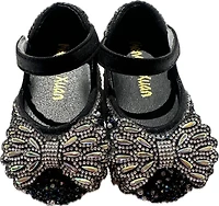 Black Shoes with Bow Butterfly
