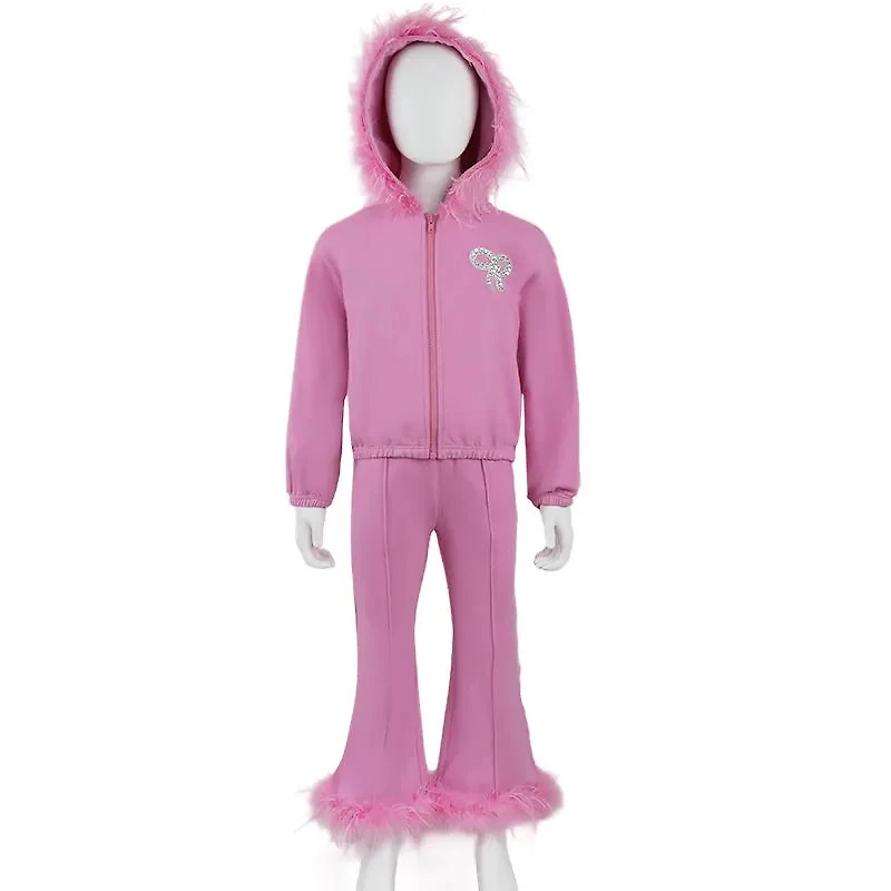 Fringe Purple Feather & Bow 3 Piece Set