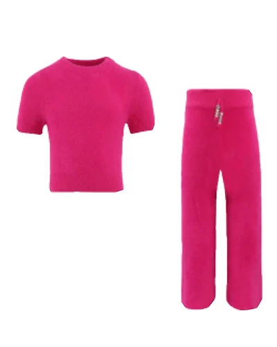 Pink cozy crystal sweater set