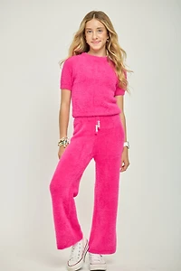 Pink cozy crystal sweater set