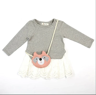 Raccoon dress  with leggings& bag