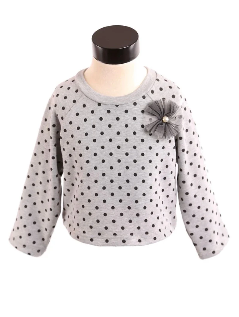 Long sleeve grey dot
