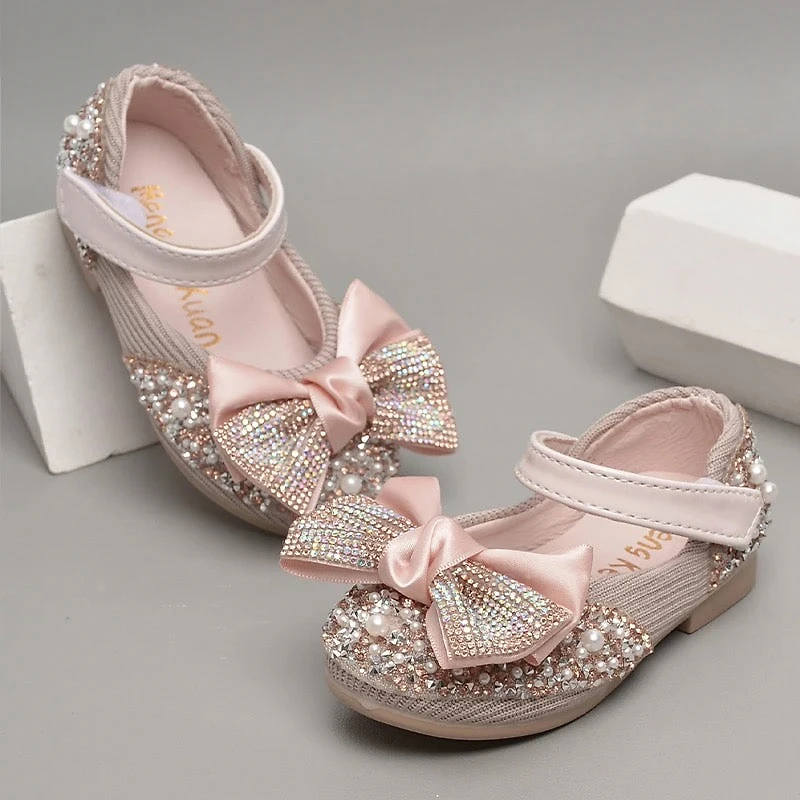 Girls Mary Jane Ballerina Flats Glitter Princess Dress Shoes
