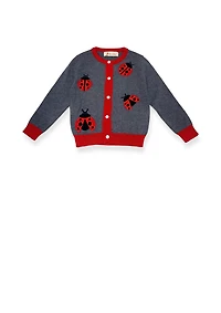 Ladybug Wooly Cardigan - Grey