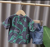 Dino Toddler Set w/Denim short.