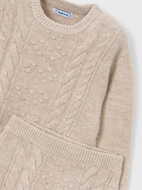 GIRLS' SWEATER + SKIRT KNIT SET