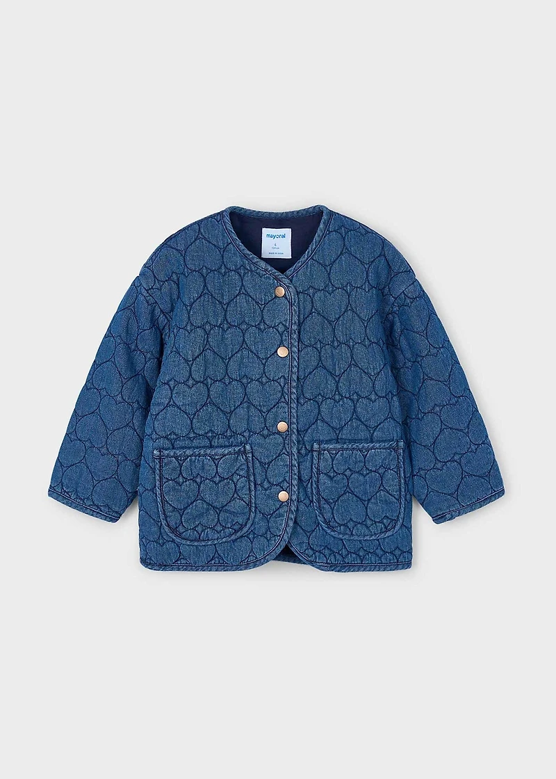 Girl Heart Printed Denim Jacket