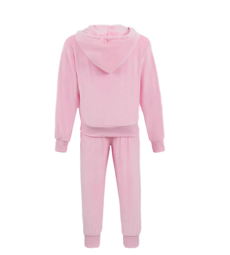 Plush Pink Bow Jogger Set