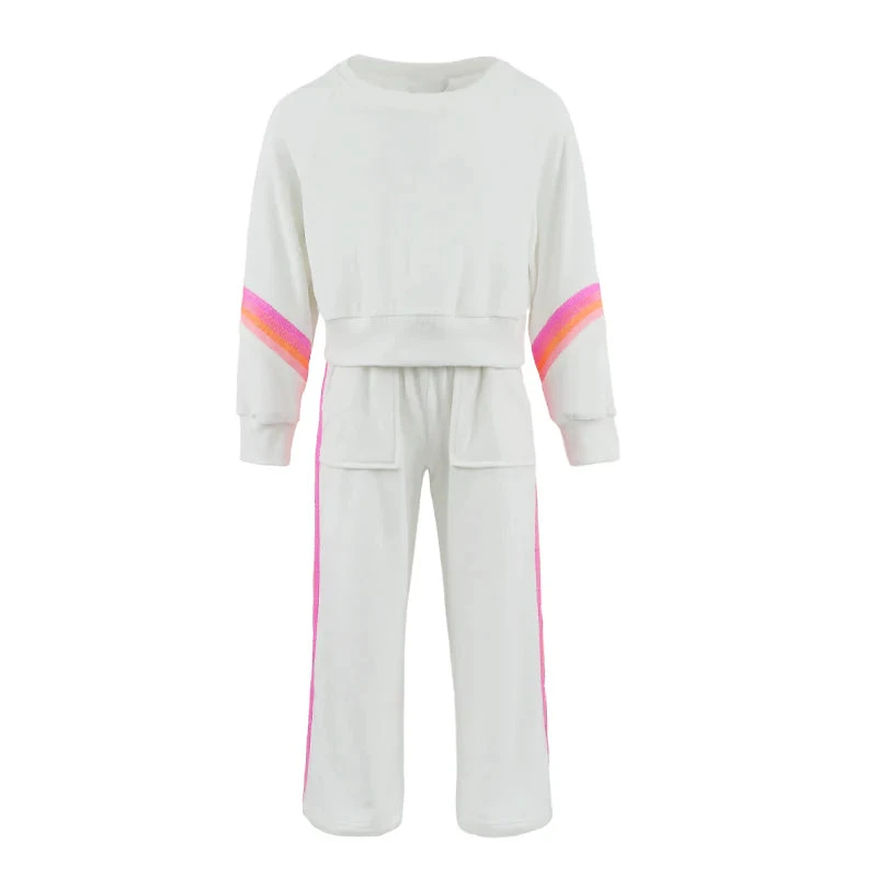 Neon Rainbow Plush Sweat Set