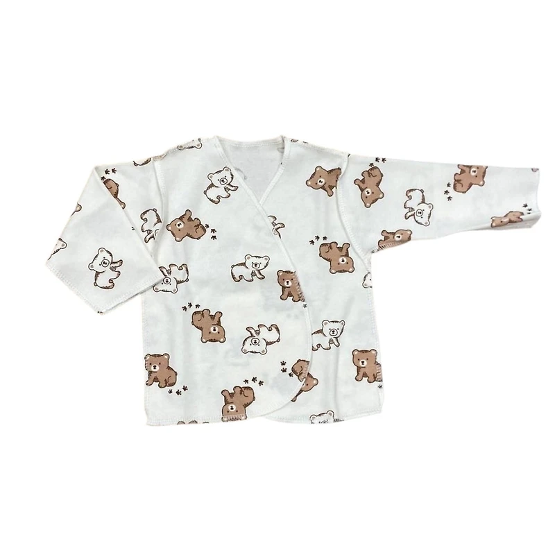 Baby Bear Print Set – 100% Cotton (Pants + Wrap Top) 🐻