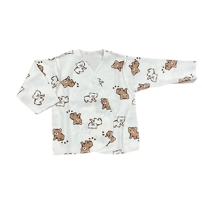 Baby Bear Print Set – 100% Cotton (Pants + Wrap Top) 🐻
